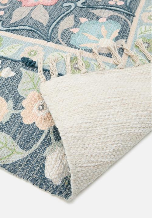 Sixth Floor - Riza embroidered rug - Navy