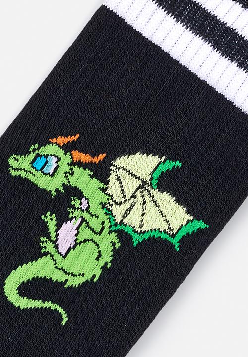 Happy Socks - Dragon Sneaker Sock - Black