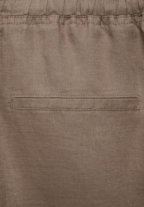 MANGO - Trousers Linen - Medium Brown