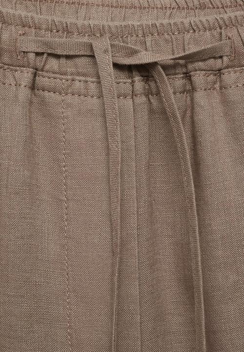 MANGO - Trousers Linen - Medium Brown