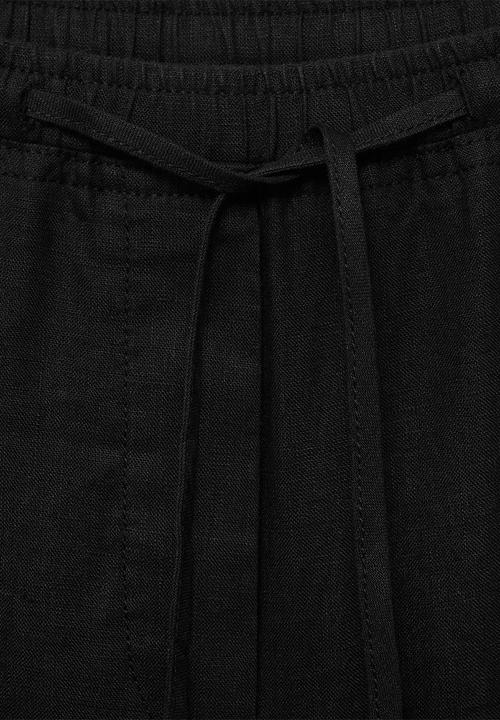 MANGO - Trousers Linen - Black
