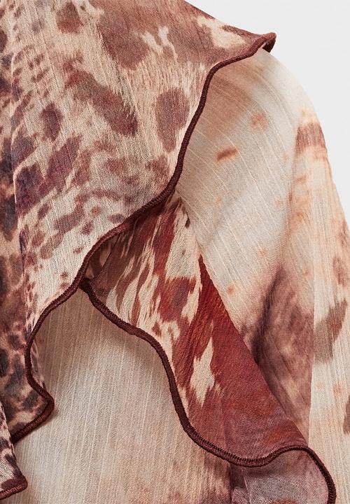 MANGO - Blouse Butcher - Brown