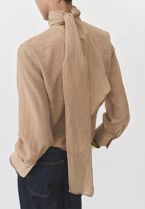 MANGO - Blouse Brown - Brown