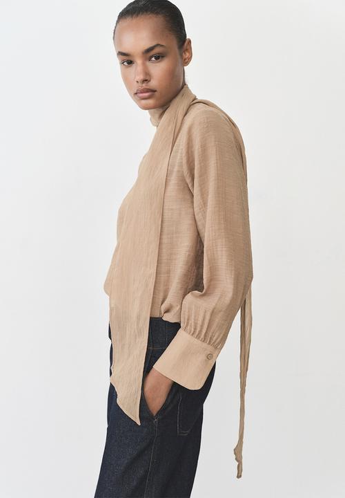 MANGO - Blouse Brown - Brown