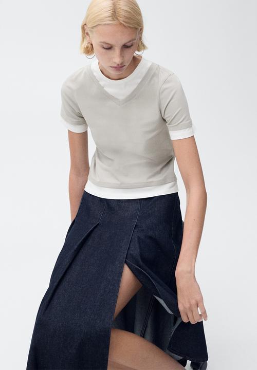 MANGO - T-Shirt Doble - Gray