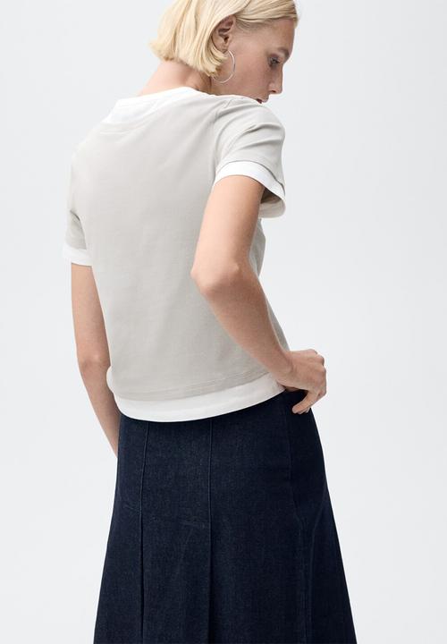 MANGO - T-Shirt Doble - Gray
