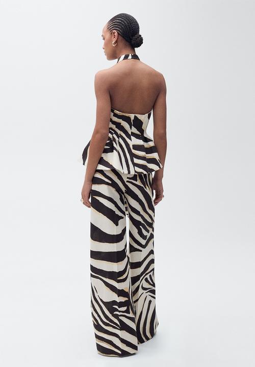 MANGO - Trousers Zebra - Light Beige