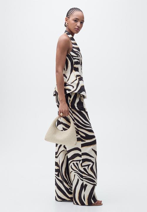 MANGO - Trousers Zebra - Light Beige