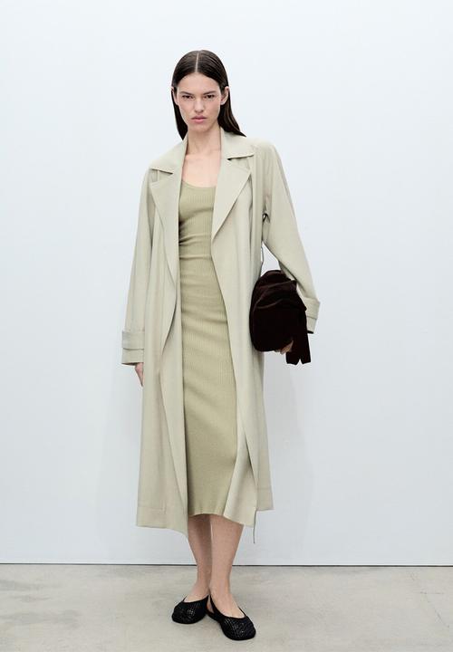 MANGO - Dress Bamboleo - Beige & Khaki