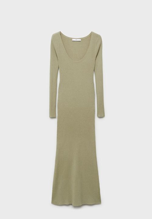 MANGO - Dress Bamboleo - Beige & Khaki
