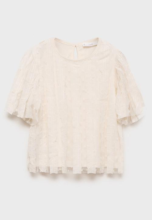 MANGO - T-shirt anna - light beige
