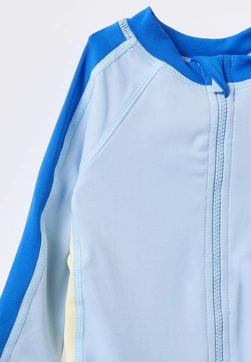 Cotton On - Cameron long sleeve swimsuit - dawn blue/colourblock