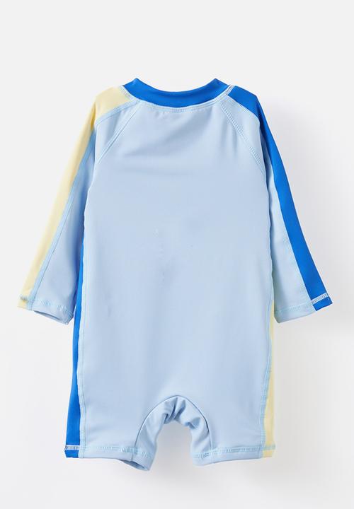 Cotton On - Cameron long sleeve swimsuit - dawn blue/colourblock