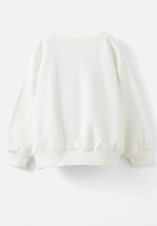 Cotton On - Dusty fleece crew - vanilla/leopard bow
