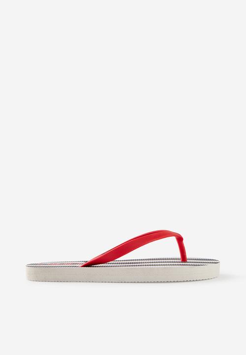 Cotton On - Printed Flip Flop - Squid Ink/Vanilla Block Stripe