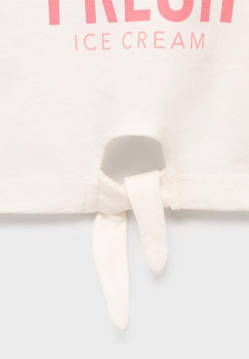 MANGO - T-shirt syfresh - natural