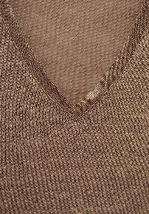MANGO - T-Shirt Linito - Light/Pastel Brown