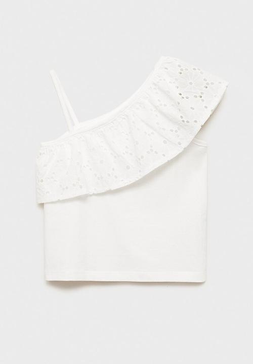 MANGO - T-shirt volanti - natural