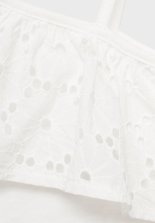 MANGO - T-shirt volanti - natural