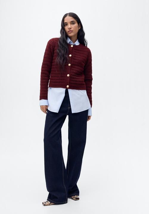 MANGO - Jacket Cunas - Dark Red