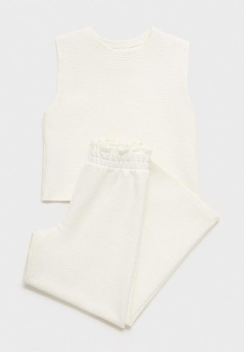 MANGO - T-shirt luri - natural