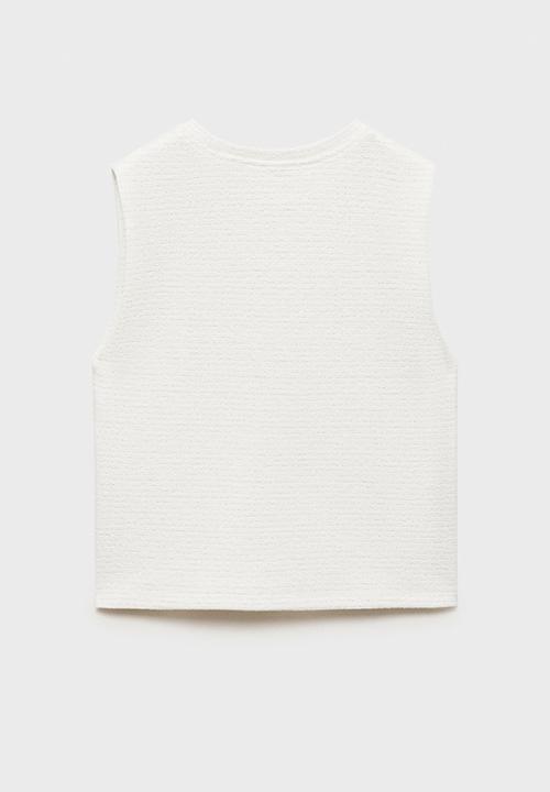 MANGO - T-shirt luri - natural