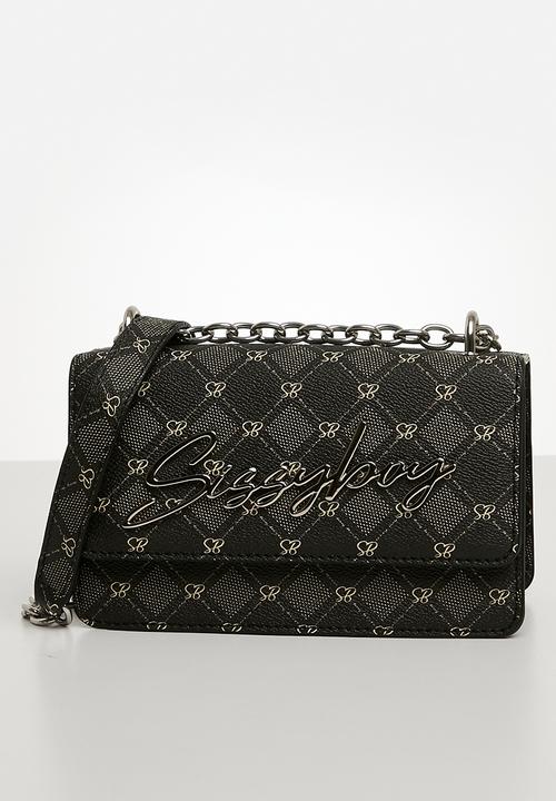 SISSY BOY - All over print 2 crossbody bag - black base