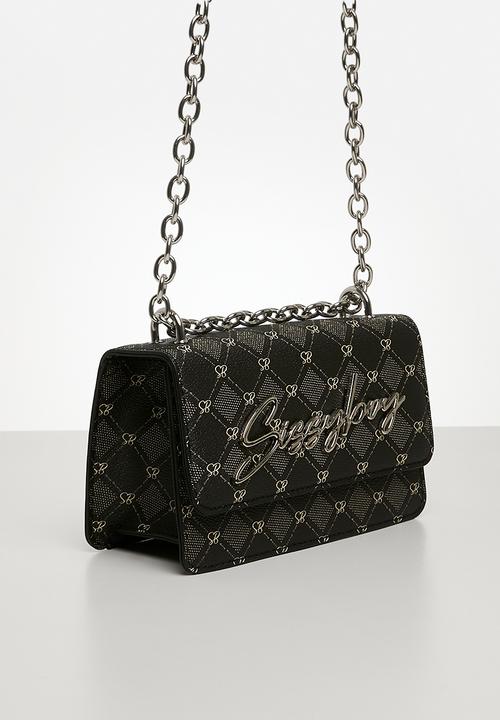SISSY BOY - All over print 2 crossbody bag - black base