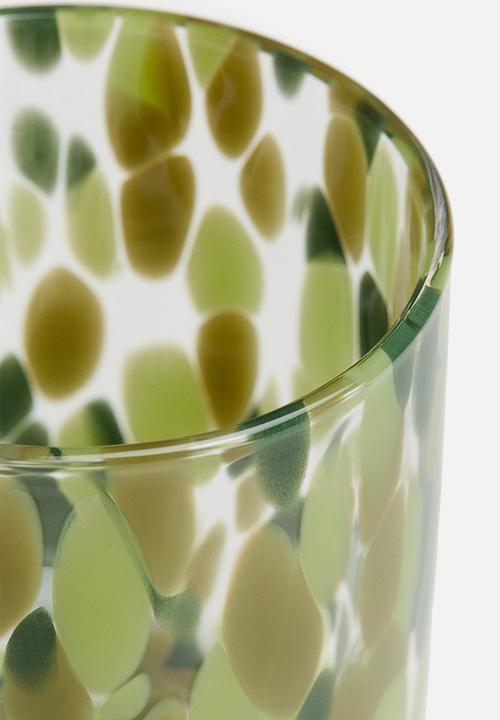 H&M - Patterned tumbler - green spotted