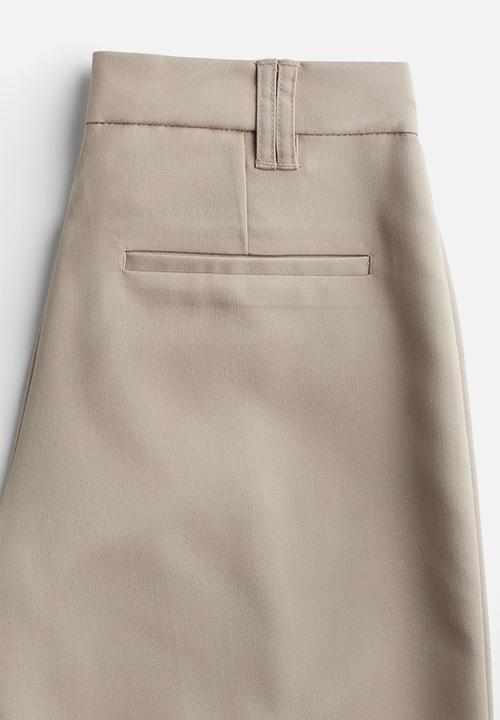 H&M - Wide tailored trousers - light beige
