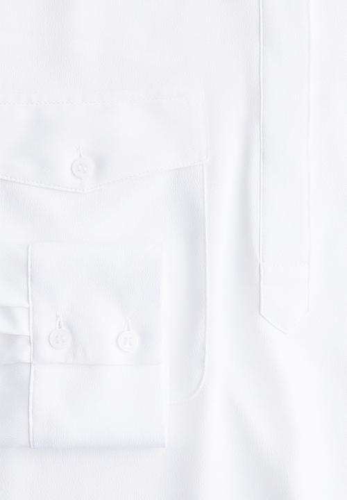 H&M - Band-collar blouse - white