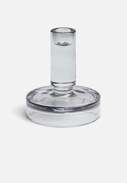 H&M - Glass candlestick - grey