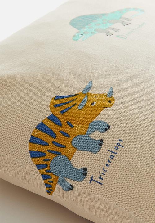 H&M - Printed cotton cushion cover - beige dinosaurs 