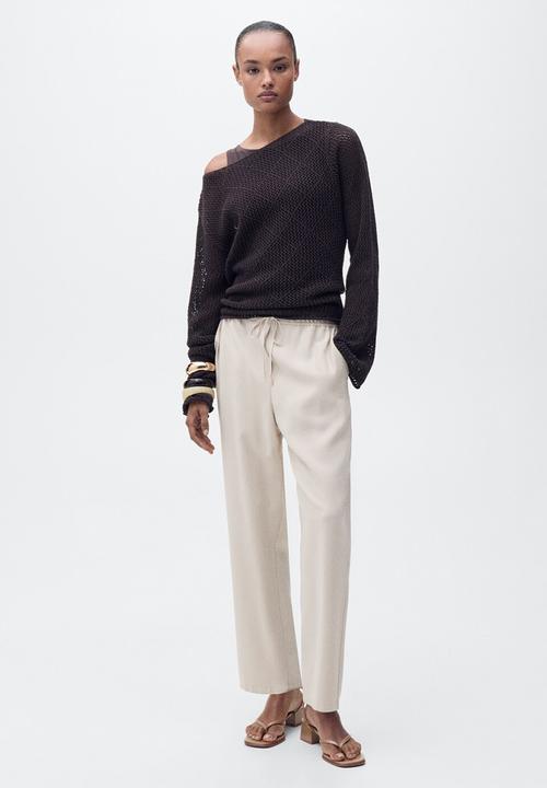 MANGO - Trousers Fluido - Light Beige
