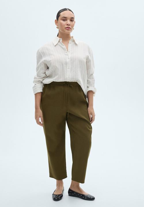 MANGO - Trousers Fluido - Khaki