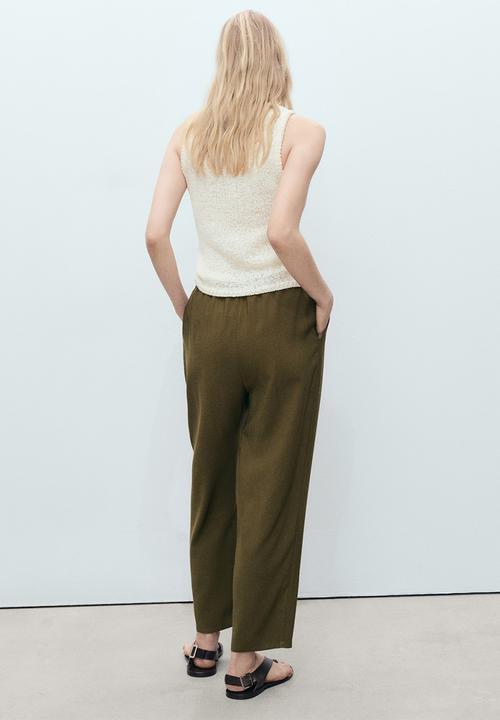 MANGO - Trousers Fluido - Khaki