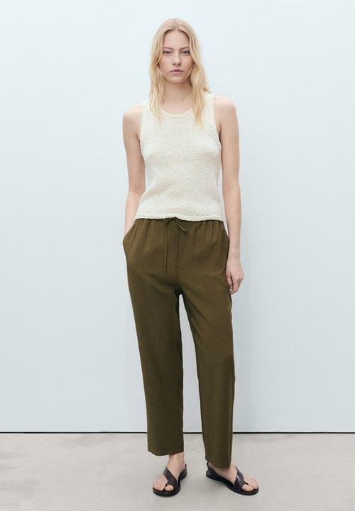 MANGO - Trousers Fluido - Khaki