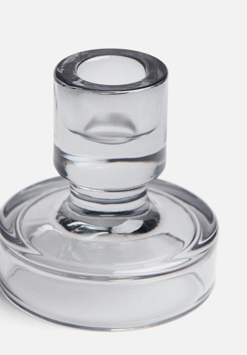 H&M - Small glass candlestick - grey