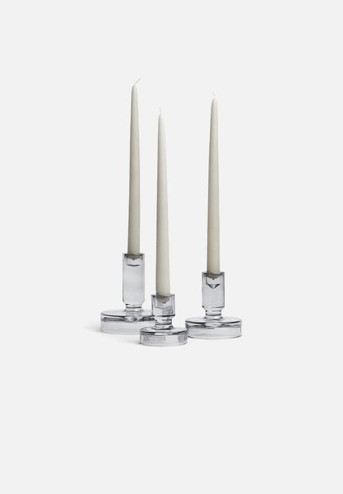 H&M - Small glass candlestick - grey