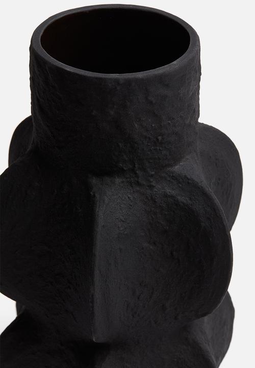 H&M - Textured stoneware vase - black