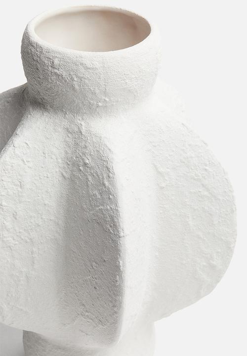 H&M - Textured stoneware vase - white