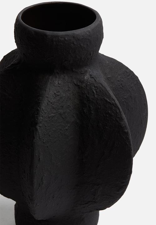 H&M - Textured stoneware vase - black