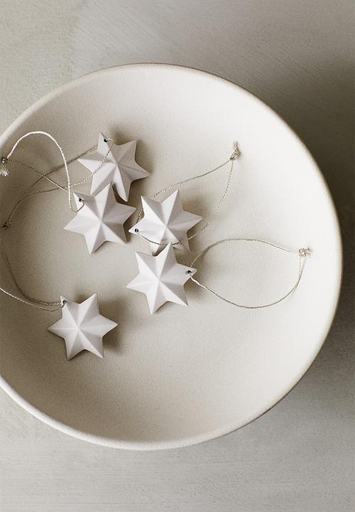 H&M - 6-pack christmas decorations - white stars
