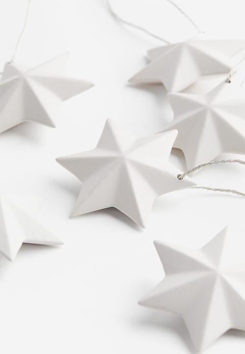 H&M - 6-pack christmas decorations - white stars