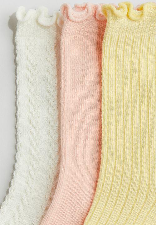 H&M - 3-Pack overlock-detail socks - multi 