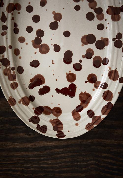 H&M - Speckled-glaze stoneware serving plate - white speckled