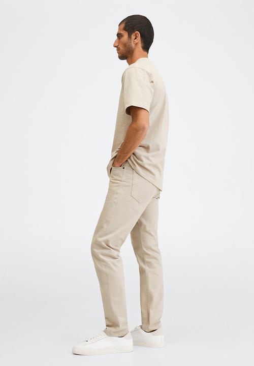 MANGO - Jeans bob - beige