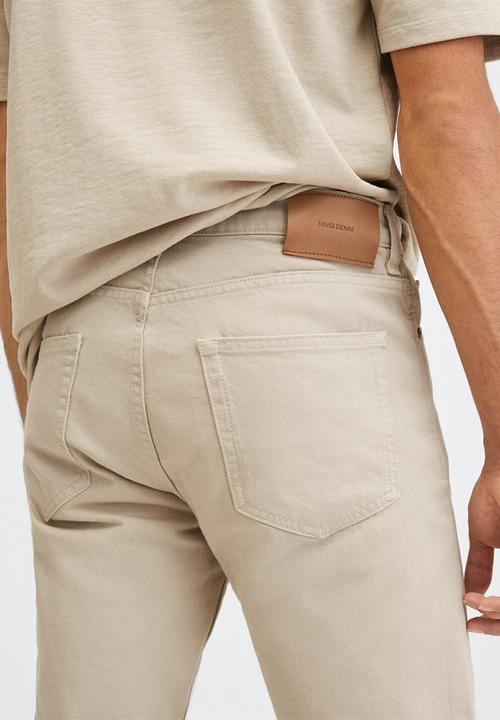 MANGO - Jeans bob - beige