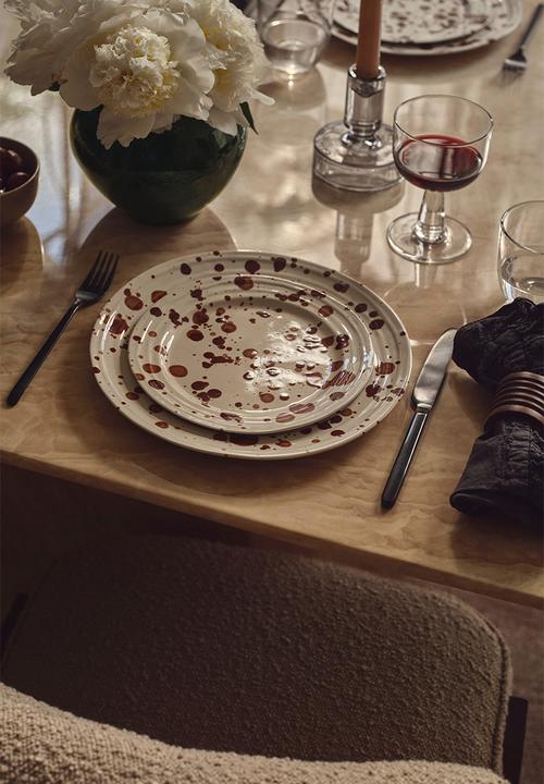 H&M - Stoneware plate - brown spotted