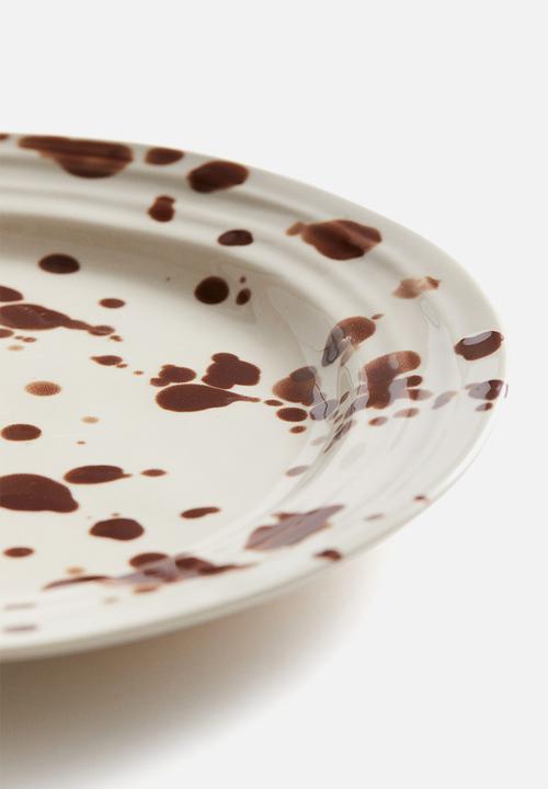 H&M - Stoneware plate - brown spotted